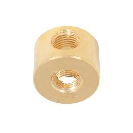 7/8" Tall Unfinished Brass Straight Disc Armback, 1/4F Bottom, 2 Side Holes Tapped 1/4F