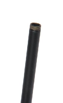 Satin Black Finish Steel Fixture Stem Lamp Pipe, Both Ends Threaded 1/8 IP, Choice of Length