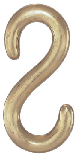 4" Mammoth Size, Solid Brass "S" Hook