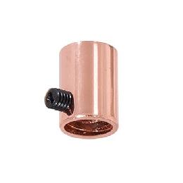 1/4F Polished Copper Finish Steel Lamp Cord Strain Relief Bushing with Nylon Set Screw