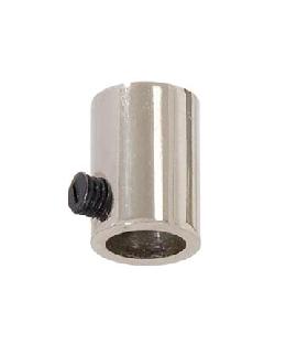 1/4F Polished Nickel Finish Steel Lamp Cord Strain Relief Bushing with Nylon Set Screw