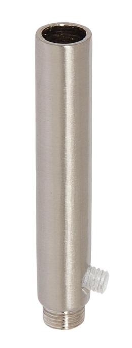 3" Long Satin Nickel Finish Brass Hollow Transition Cord Grip Bushing for Twisted Pair SVT-2 and 3 Lamp Cord, 1/8M
