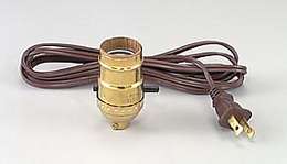 Complete Brass Push-Thru Socket w/8 ft. cord