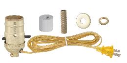 E-26 Pre-wired Bottle Kit with 3/4" Adapter, Clear Gold Cord 