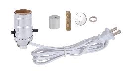 E-26 Pre-wired Bottle Kit with 3/4" Adapter, White Cord 