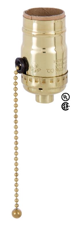 3-way Pull Chain Leviton Polished Brass Socket