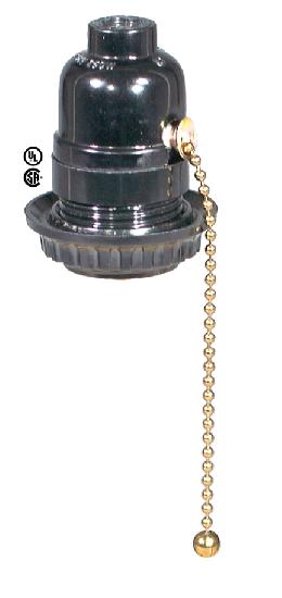 Leviton Brand Bakelite Pull Chain Socket w/Ring