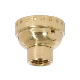 Solid Brass E-26 Lamp Socket Cap, 1/4 IP, Polished and Lacquered Finish, No Set Screw