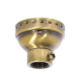 Solid Brass E-26 Lamp Socket Cap, 1/4 IP, Antique Brass Finish