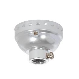 Aluminum E-26 Lamp Socket Cap with Set Screw, 1/8 IP, Nickel Plated 