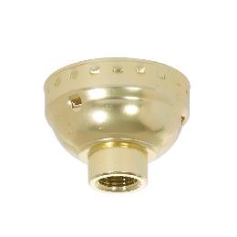 Aluminum E-26 Lamp Socket Cap, No Set Screw, 1/8 IP, Brass Plated 
