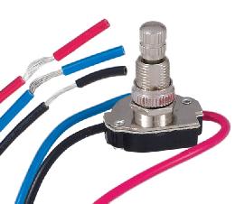 5/8 Inch Shank 3-Way 2 Circuit Nickel Rotary Switch