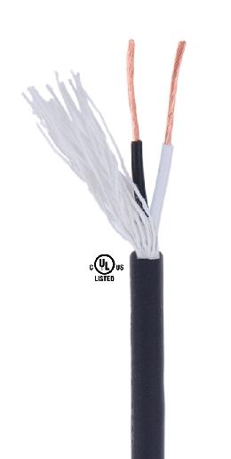 Black PVC 2-wire Medium Duty Spooled Lamp Cord