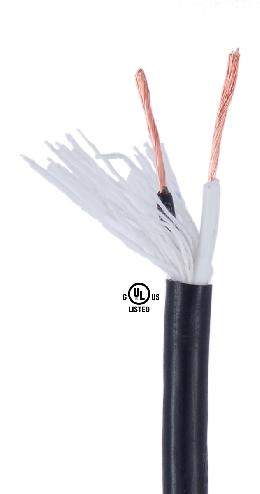 Black PVC 2-wire Heavy Duty SJT <br>Spooled Lamp Cord