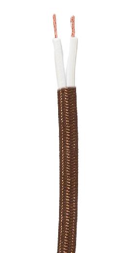 18/2 SPT-2-B Brown Rayon Covered Lamp Cord, Choice of Length