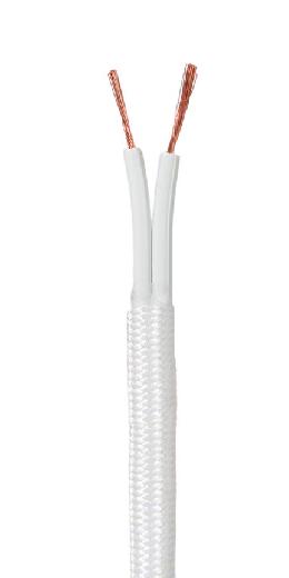 18/2 SPT-2-B White Rayon Covered Lamp Cord, Choice of Length