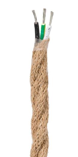 Jute Burlap Covered Twisted Lamp Cord, Choice of Length