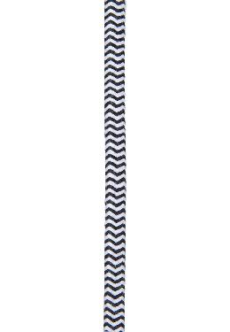 Black/White Zig Zag Cotton Pulley Cord 3-Wire Lamp Cord