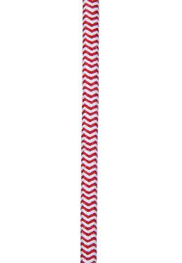 Red/White Zig Zag Cotton Pulley Cord 3-Wire Lamp Cord