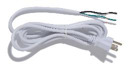 White 18/3 SVT Cord Set, 3 Prong Polarized Plug , Choice of Length 