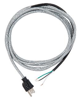 10-1/2 Ft. Silver Rayon Lamp Cord Set, Molded Plug