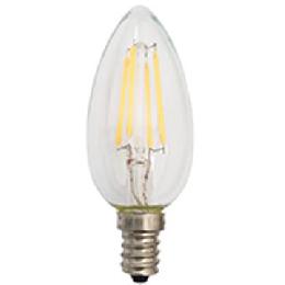 B10 Antique Style Candelabra LED Light Bulb with Clear Glass, Squirrel Cage Filament