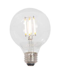 Clear 60 Watt Equivalent Dimmable G25, Standard Base LED Light Bulb