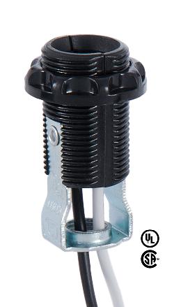 E12 Candelabra Lamp Socket w/Full Threads and Detachable Ring, 1-34" Height