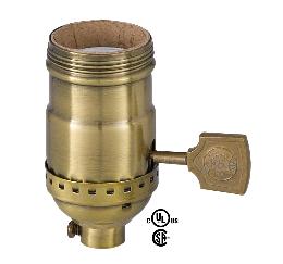Solid Stamped Antique Brass Finished Socket with Decorative Key
