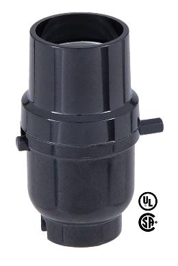 black plastic steampunk E26 lamp bulb socket 1/8-27 18" leads $6.93-$2.11 each 