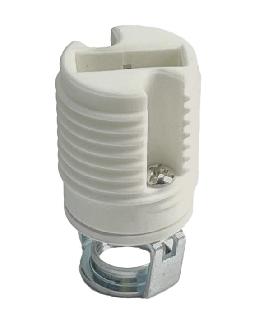 G9 Halogen External Threaded Porcelain Lamp Socket, 1/8 IP Double Leg Hickey Push-In Terminals 