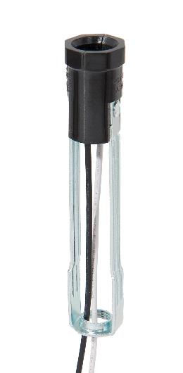 E-12 Phenolic Lamp Socket, 26" Black and White Wire Leads, 4" Height