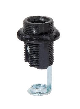 E-12 Push-In Terminals Phenolic Fully Threaded Lamp Socket with External Threads with Phenolic Ring, 2" Height