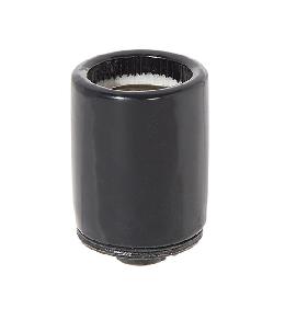 Keyless Glazed Black Porcelain E-26 Socket, 1/8IP Metal cap