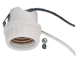 Medium Base Porcelain Snap-In Lamp Holder Socket