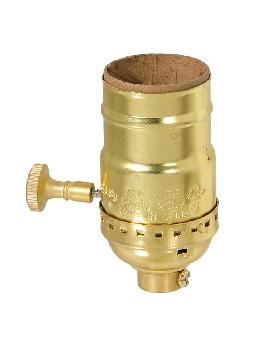 No UNO Thread Unfinished Brass Turn Knob Style Lamp Socket, E-26 Size, Choice of Turn Knob Interior