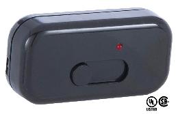 Black LUTRON Inline Cord Slide Dimmer Switch
