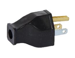 Cooper Brand Black Industrial Style 2- Pole, 3-Wire Grounded Plug, Fits SVT & SJT Wire
