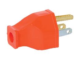 Cooper Brand Orange Industrial Style 2-Pole, 3-Wire Grounded Plug, Fits SVT & SJT Wire 