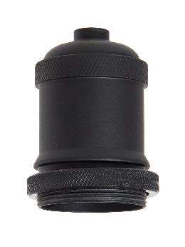 Die Cast Aluminum E-26 Socket Cover with E-26 Socket and Mounting Hardware, Satin Black