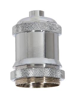 Die Cast Aluminum E-26 Socket Cover with E-26 Socket and Mounting Hardware, Polished Nickel 