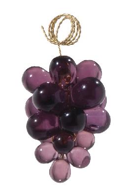 2" Amethyst Glass Grape Cluster - Hand Made