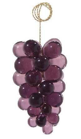 3" Amethyst Glass Grape Cluster - Hand Made