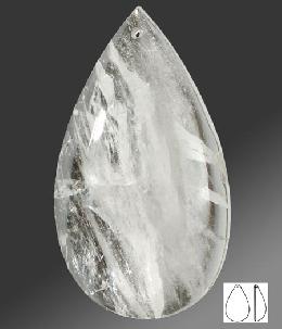 Smooth Half Pear Rock Crystal