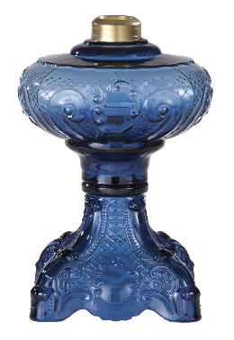 Medium Blue "Princess Feather" Oil Lamp Font
