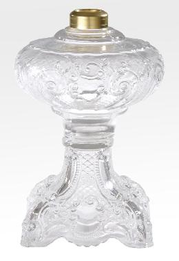 Clear Glass "Princess Feather" Oil Lamp Font