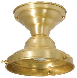 Wired Schoolhouse Ceiling Canopy Fixture, Satin Brass Finish, Choice of Fitter Size 