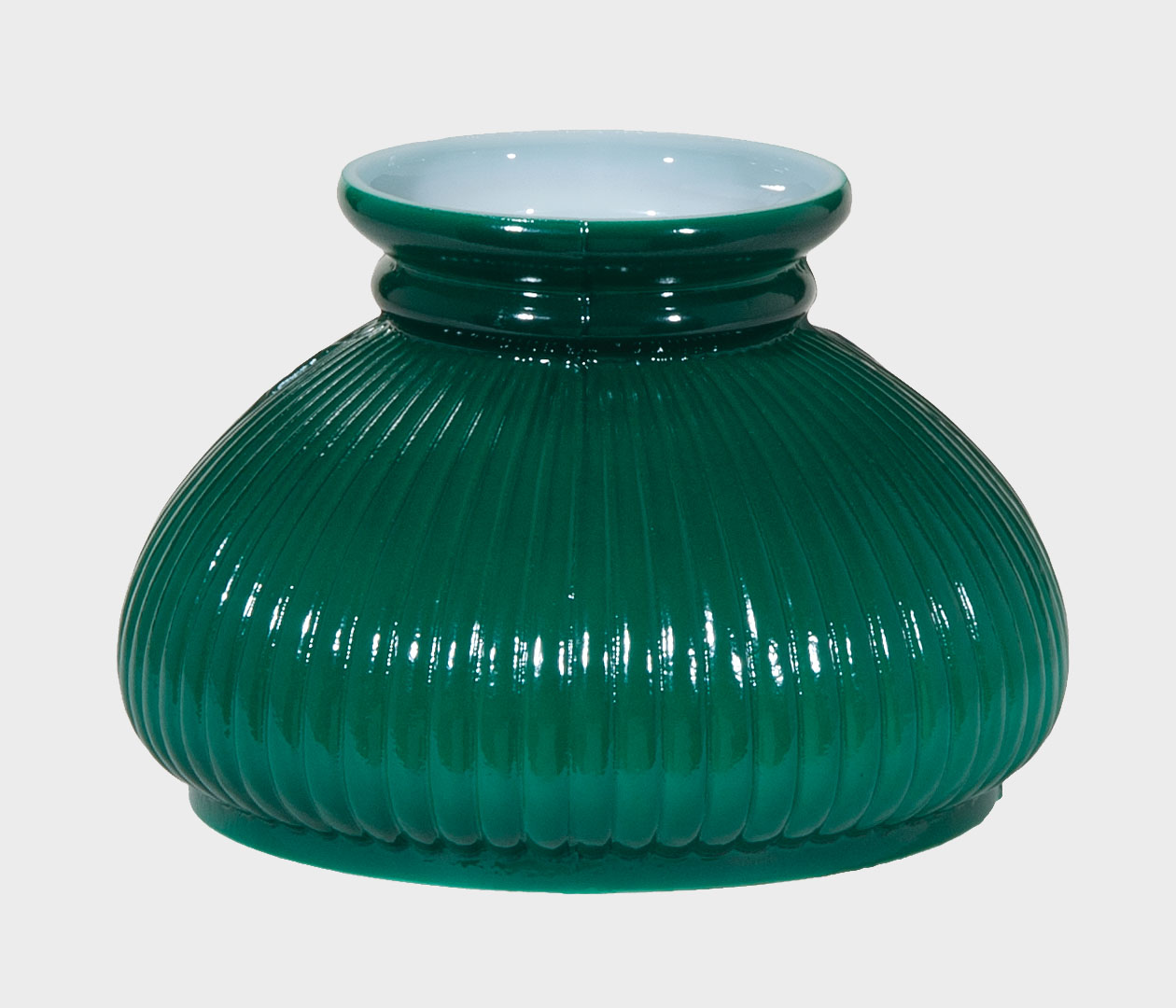 7 Dark Green Rib Shade 00617 B P Lamp Supply