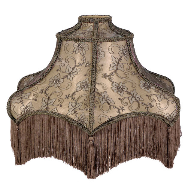 Bridge Floor Lamp Shade Victorian Fringed Mocha Tailor Made Lampshades 