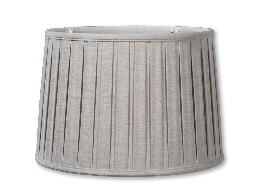 Natural Color Linen Drum Box Pleat Softback Shades 07200A | B&P Lamp Supply